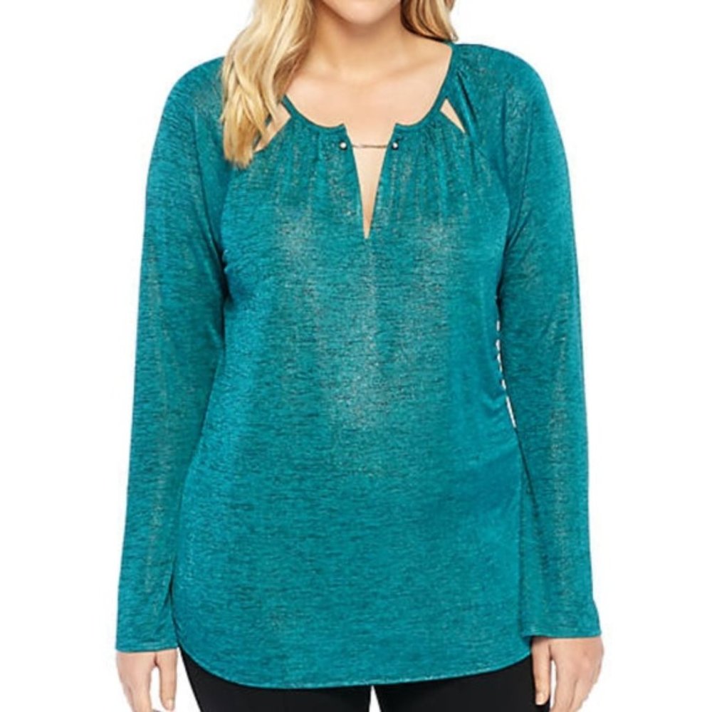 The Limited Teal Cut Out Top w/Hardware NWT sz 3X